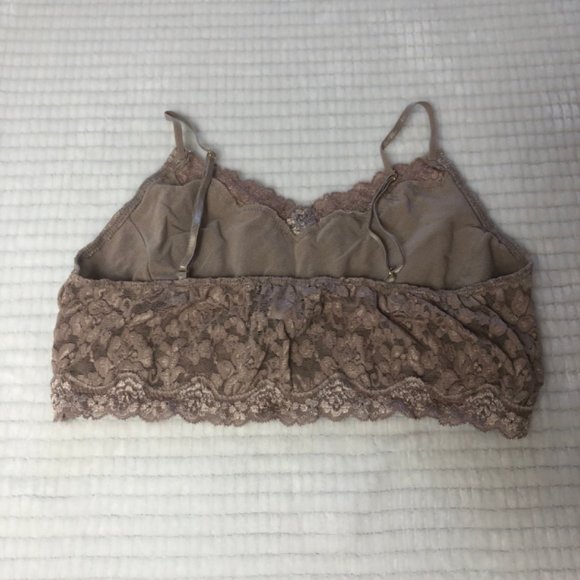 Moda International Nude Lace Bralette SZ L - Picture 2 of 4